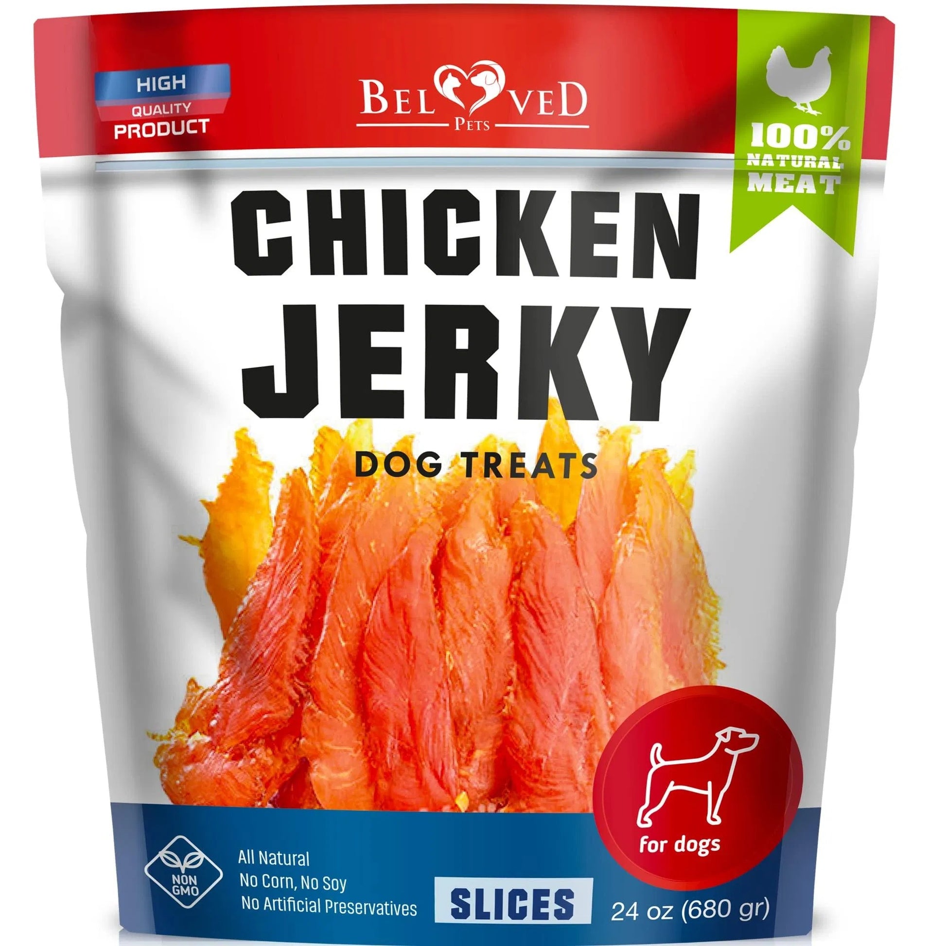 Human Grade Chicken Jerky Dog Treats pack front view