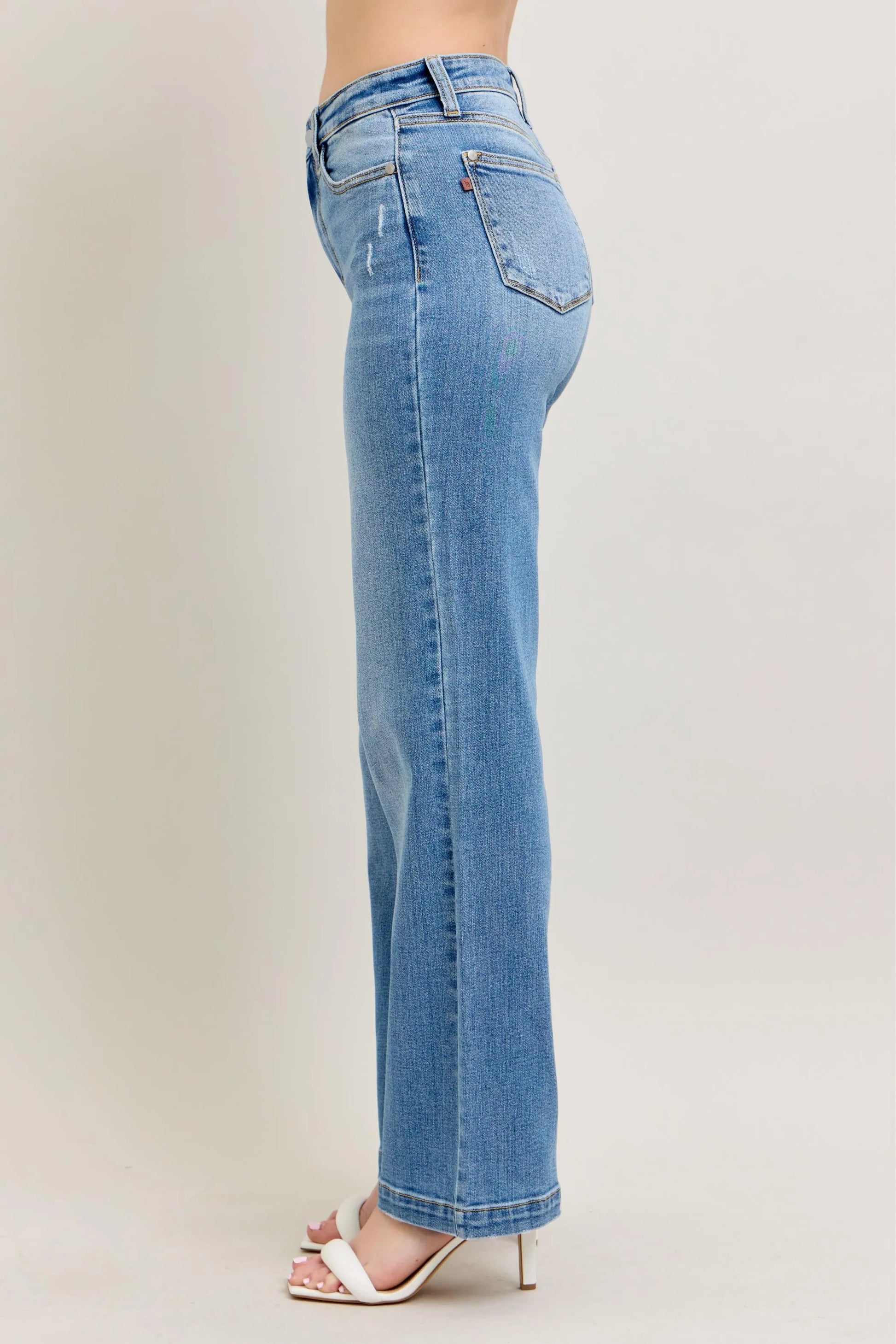 Judy Blue full size high waist straight jeans plus size pocket design