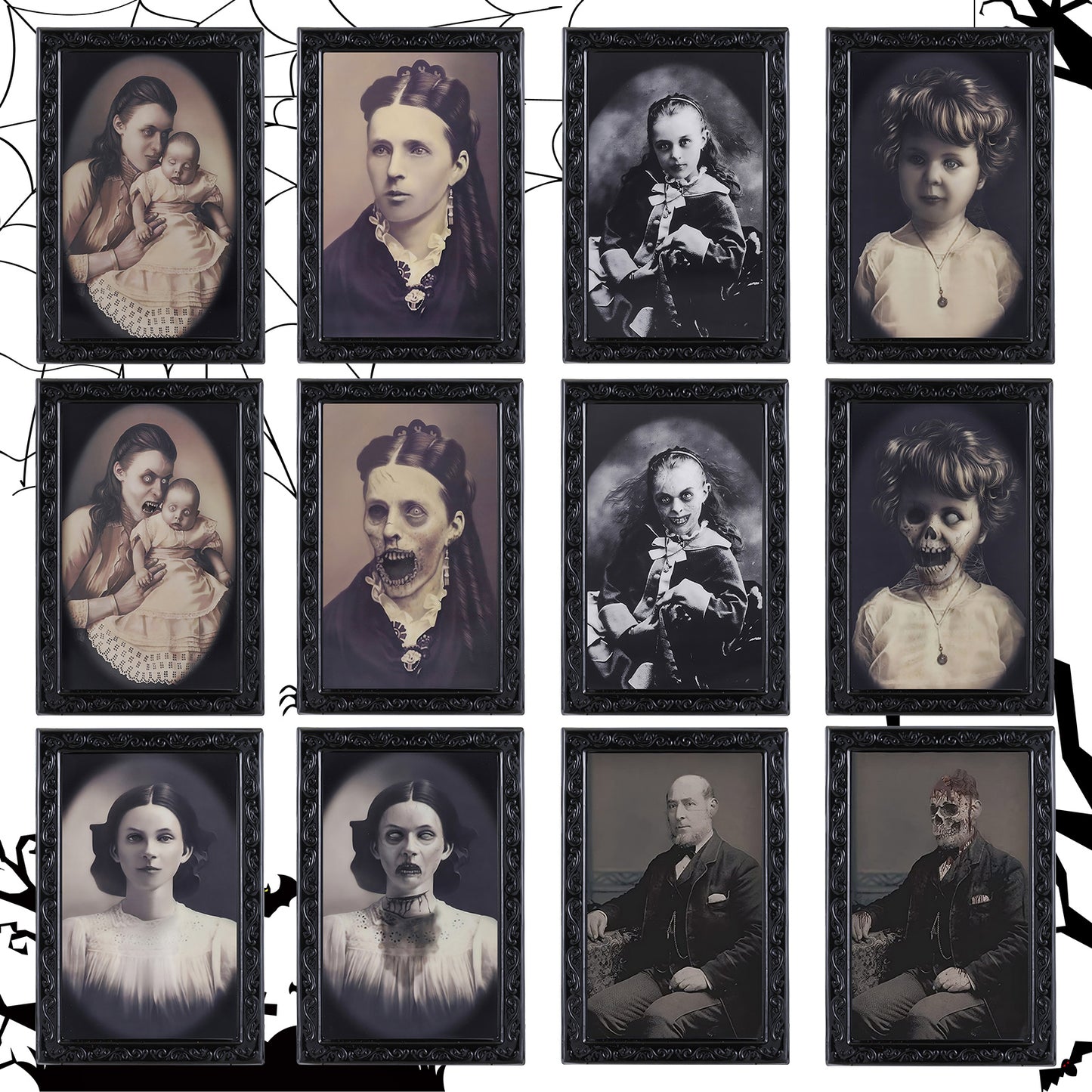 Halloween Decoration 3D Changing Face Moving Picture Frame close-up of frame design