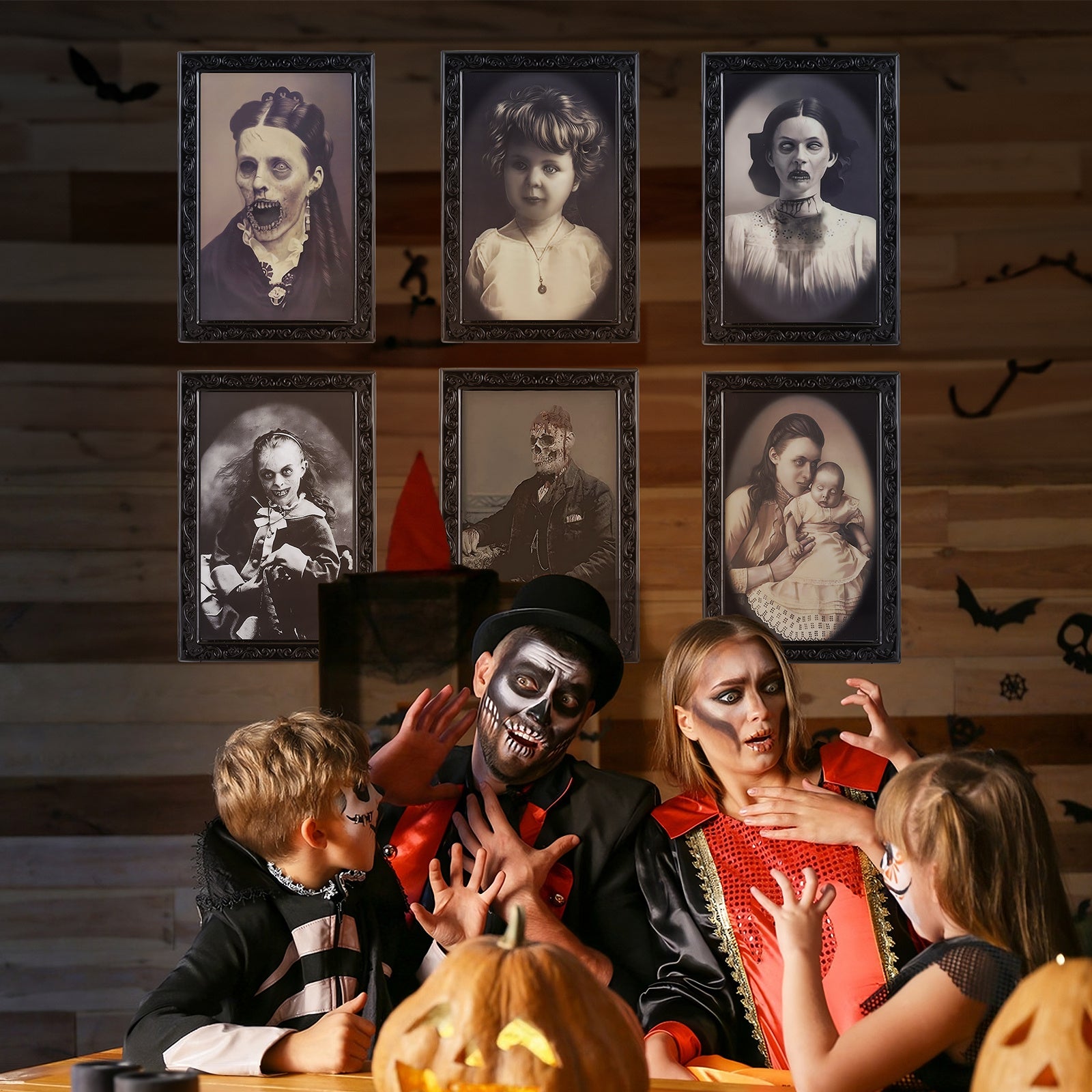 Detailed texture on Halloween Decoration 3D Changing Face Moving Picture Frame