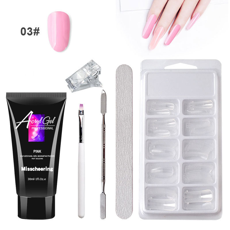 Painless Extension Gel Nail Art Without Paper Holder - Crystal Gel Set