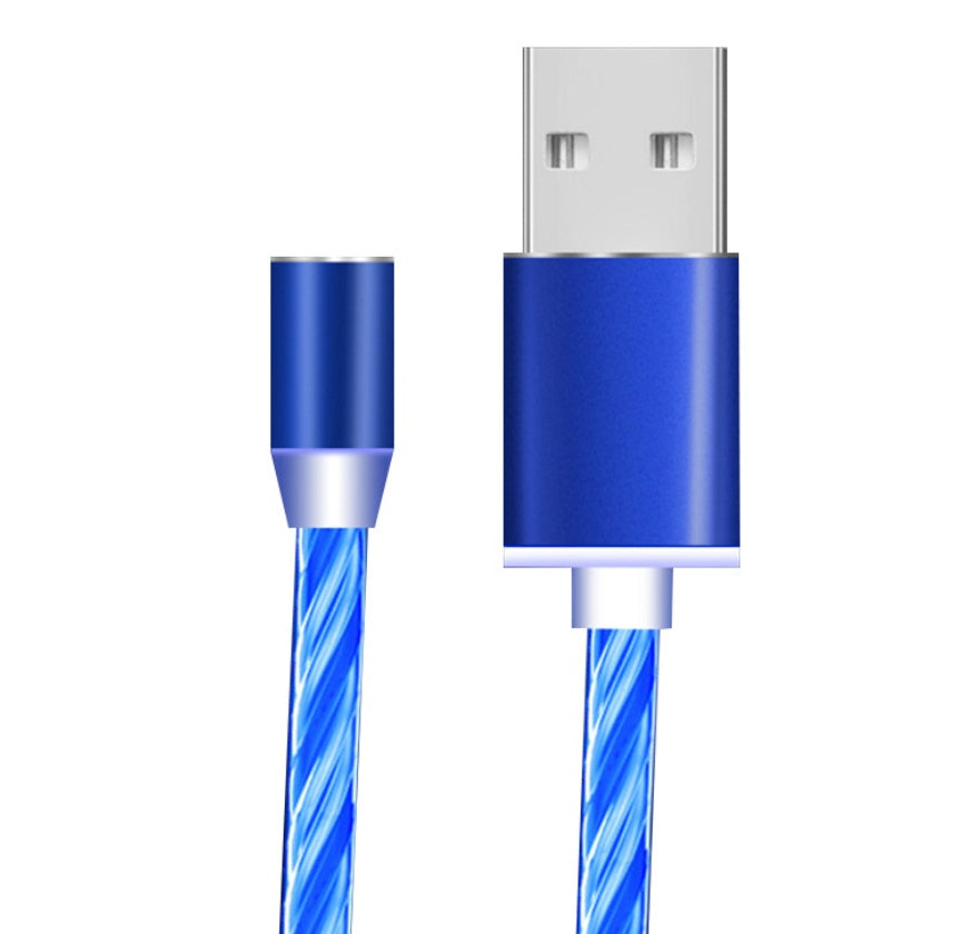 Compatible with Apple, Flowing Ligh Magnetic Streamer Data Line Cable for Iphone Android TypeC