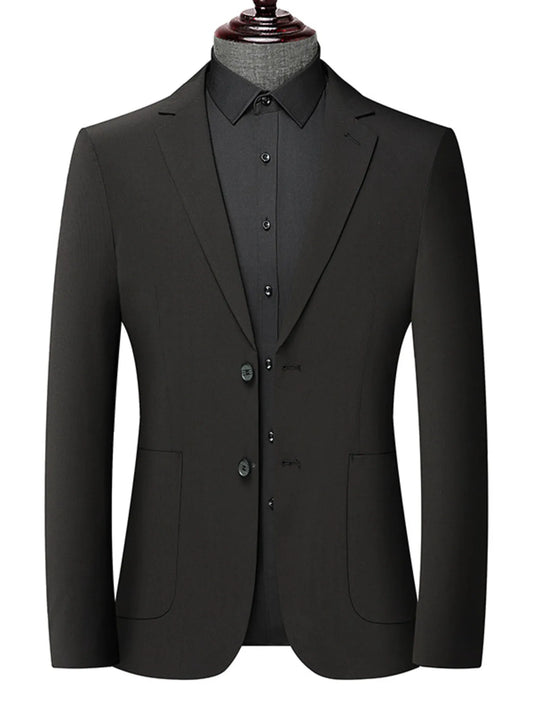Men's button up long sleeve blazer front view
