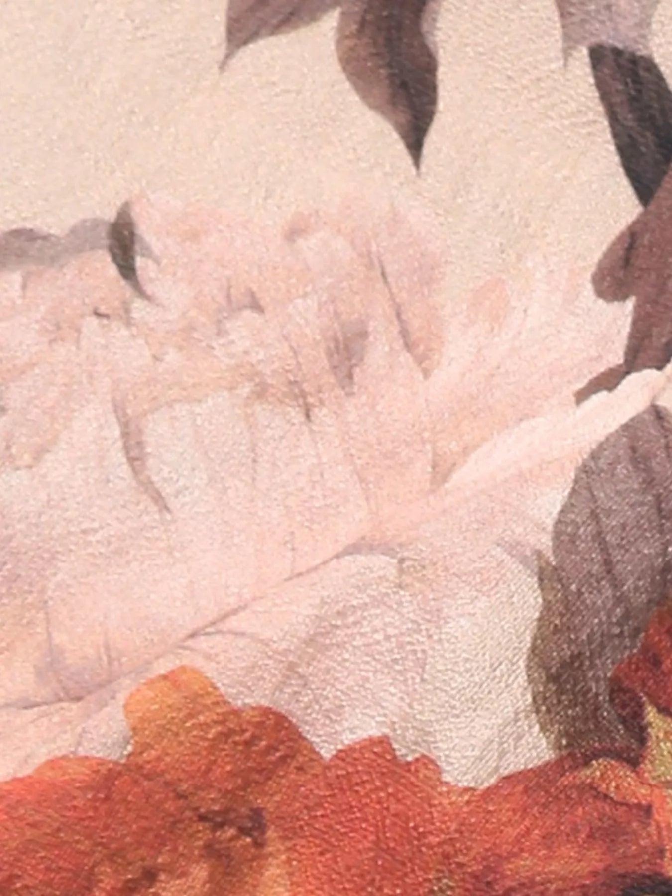 Smocked Floral Print Flounce Sleeve Dress floral pattern detail