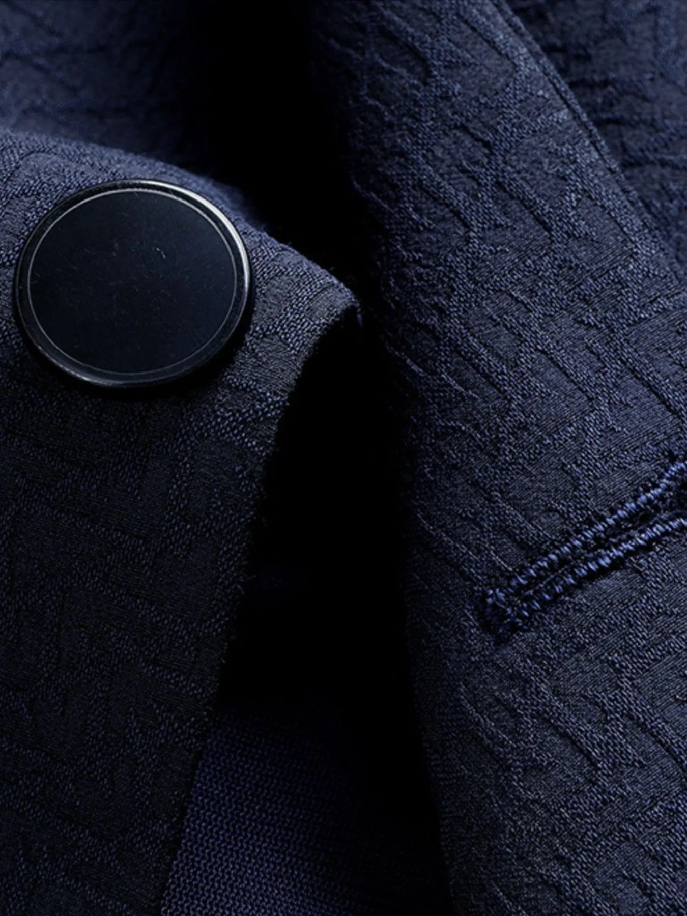 Men's button up long sleeve blazer side view