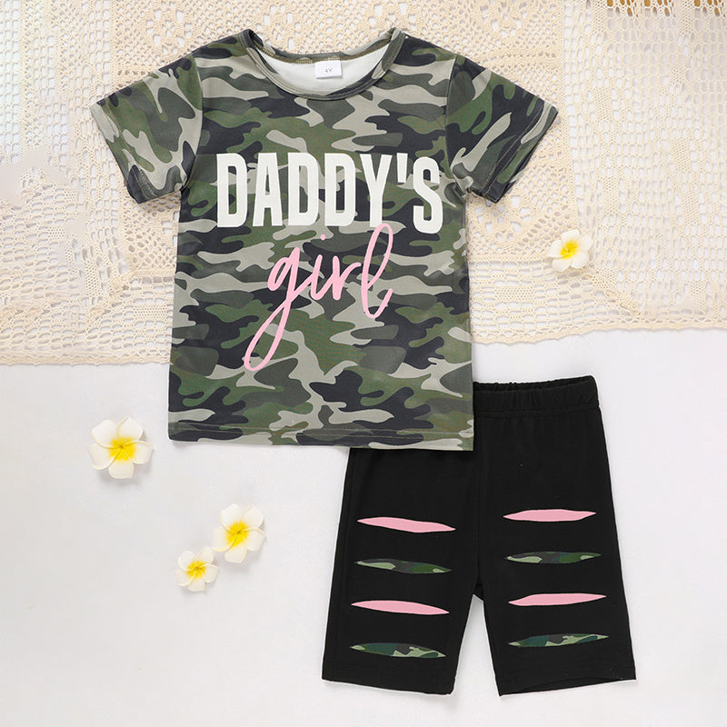 Toddler Girl Daddy's Girl Top and Pants set displayed on hanger