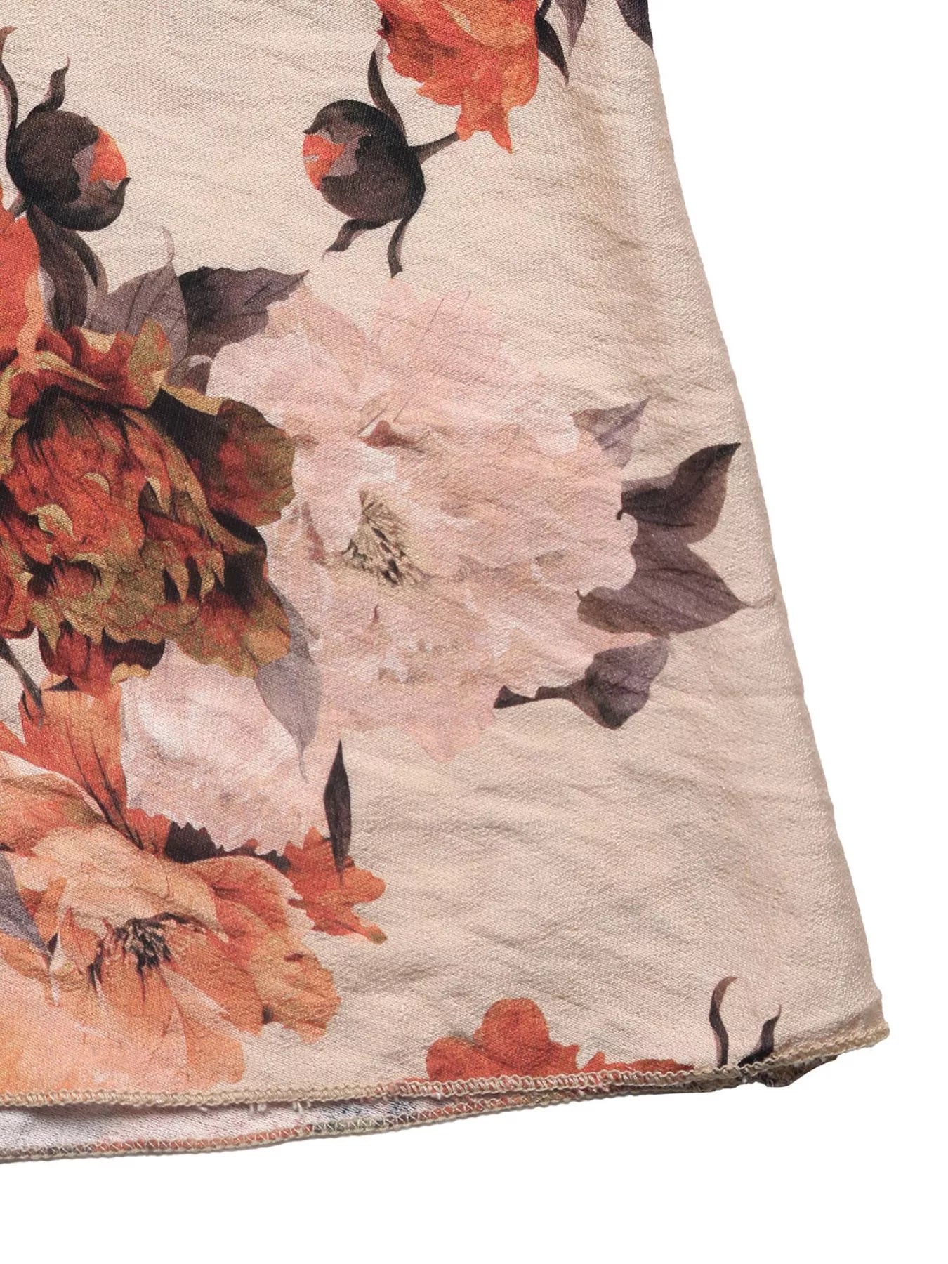 Smocked Floral Print Flounce Sleeve Dress lifestyle photo