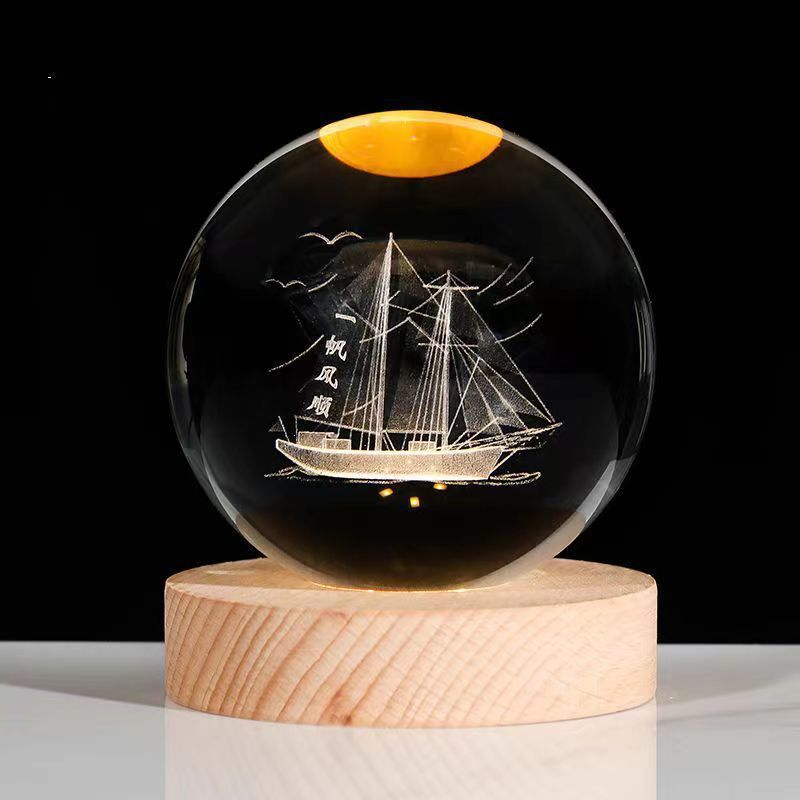 Luminous Starry Sky And Planets Moon Crystal Ball Small Night Lamp Projection Ambience Light Creative Gift New Strange Gift