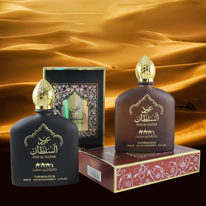 Men's and Women's Middle Eastern Fragrance next to oud wood