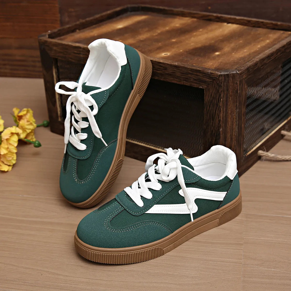 Lace Up Platform Sneakers front view