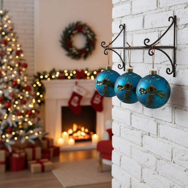 4PCS Set Christmas Glass Ball Ornaments Hanging Tree Decor Shiny Holiday Party Supplies Tree Decorations FBA Shipment