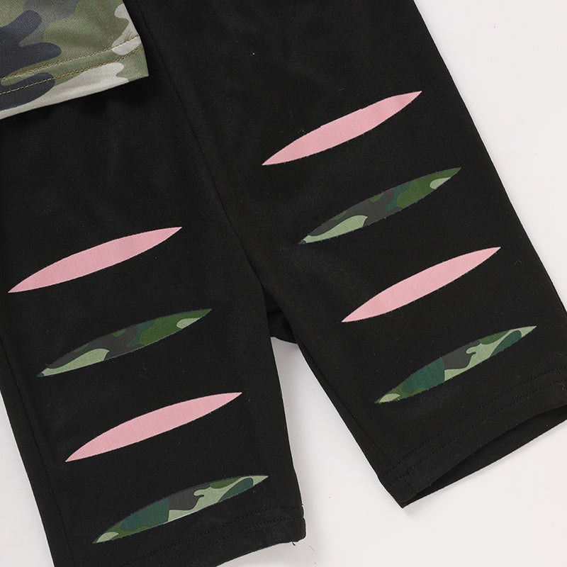 Soft fabric detail of Toddler Girl Daddy's Girl Top and Pants