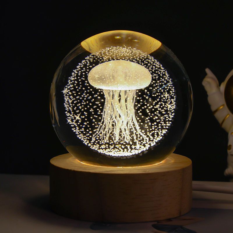Luminous Starry Sky And Planets Moon Crystal Ball Small Night Lamp Projection Ambience Light Creative Gift New Strange Gift