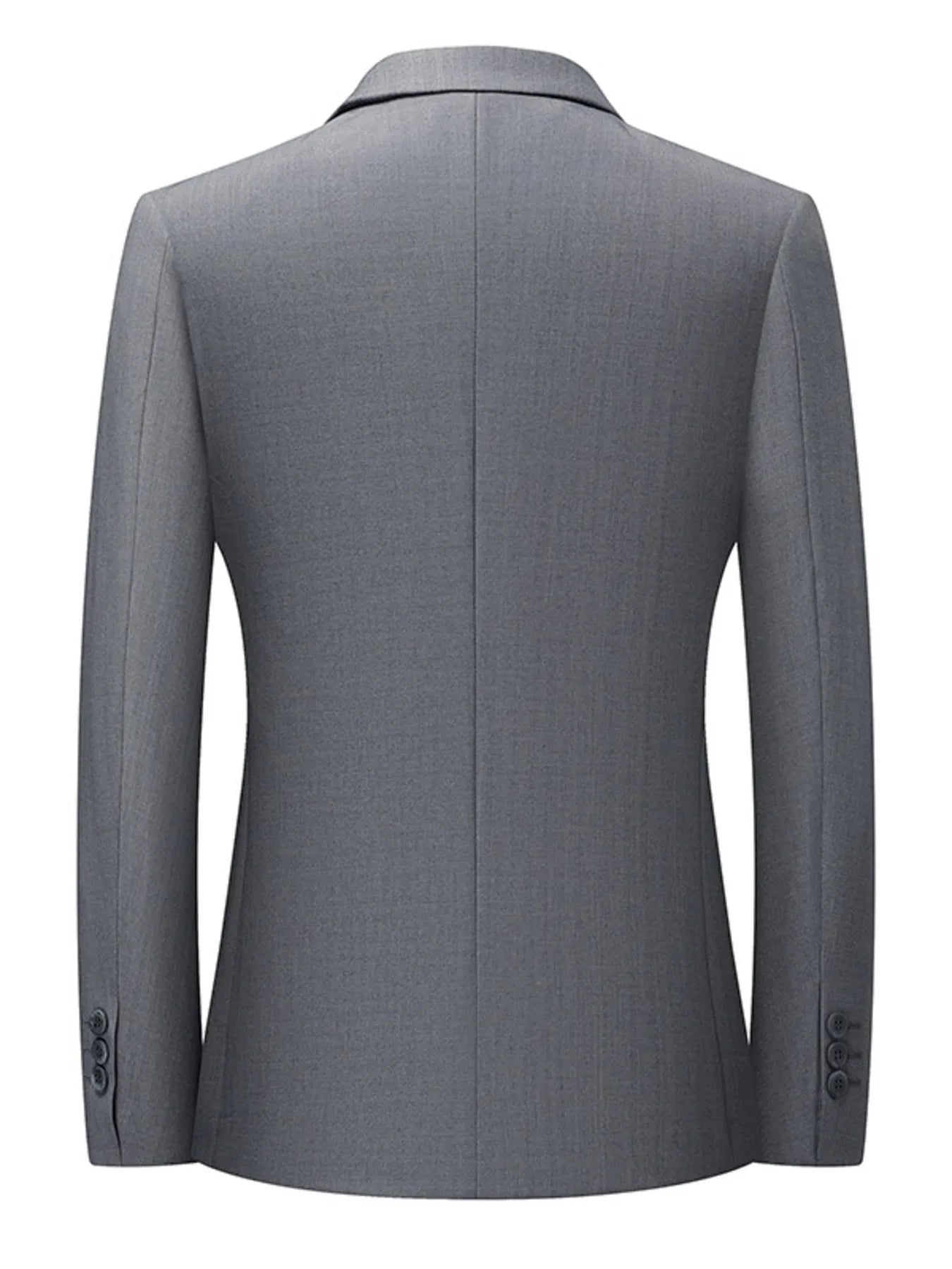 Men's lapel collar long sleeve blazer back view