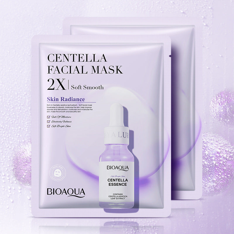 Hydrating collagen face mask tube and fresh skincare ingredients