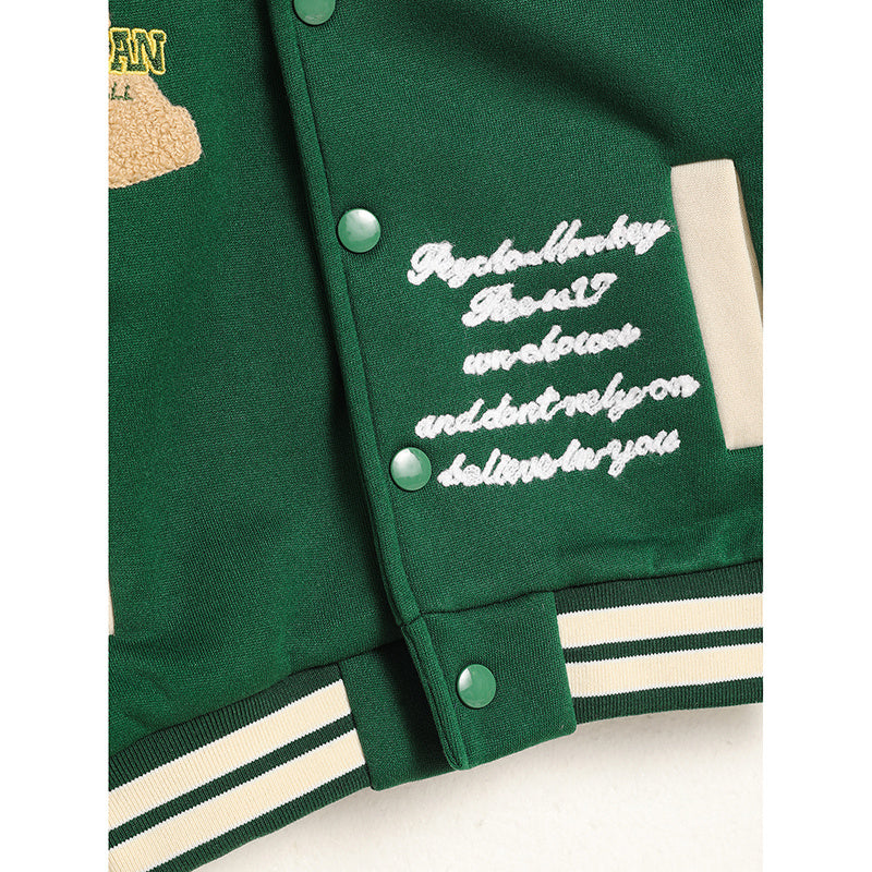 Toddler Kids Embroidery Letter Jacket in multiple colors