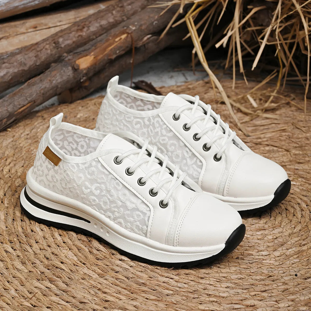 Trendy Lace-Up Platform Sneakers paired with casual outfit