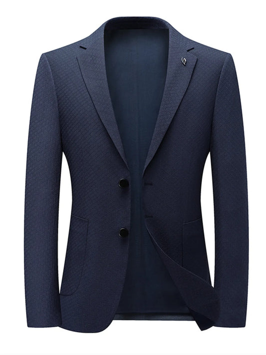 Men's button up long sleeve blazer front view