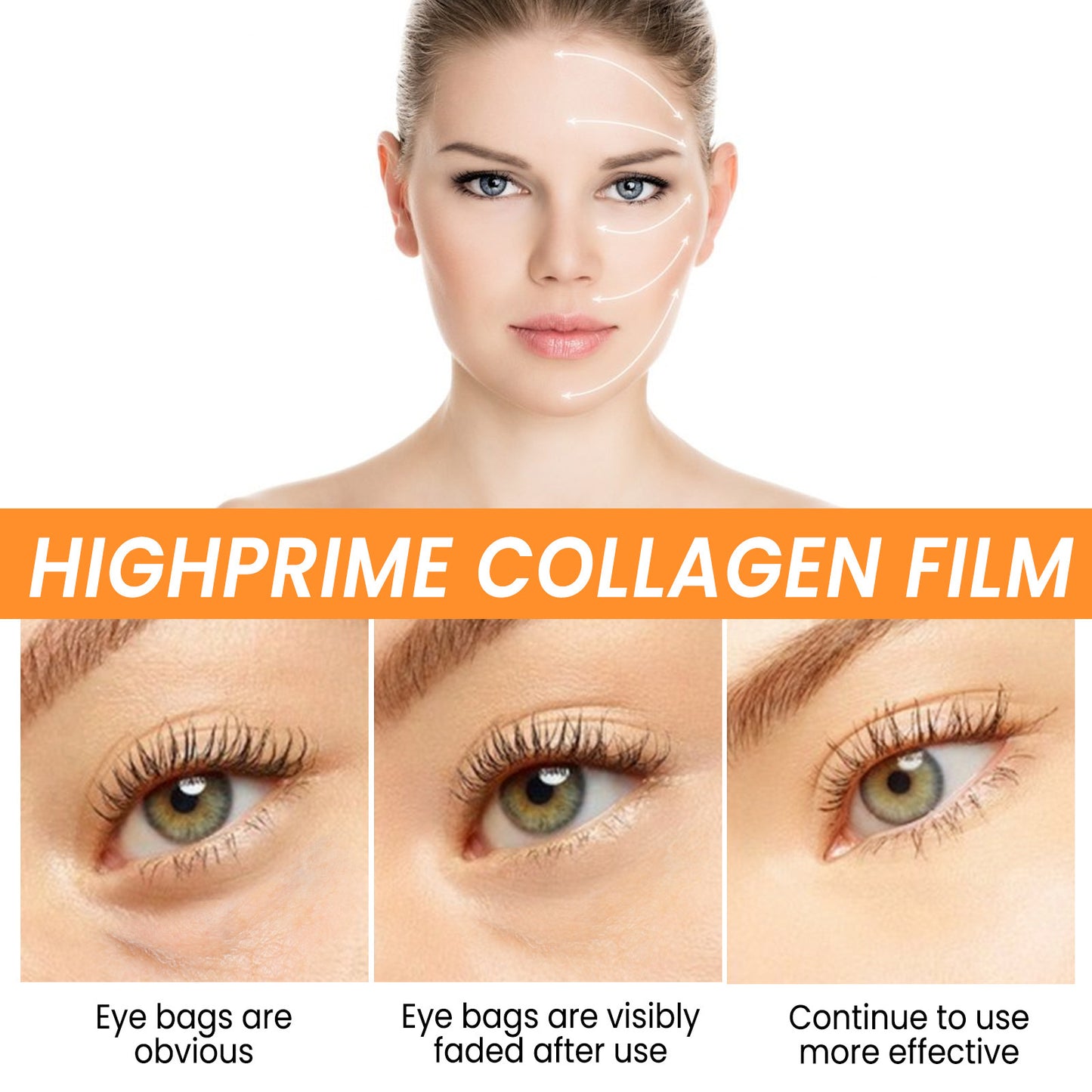 Before and after results using Collagen Water-soluble Facial Mask