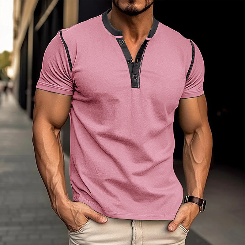 Short-sleeved Polo V-neck Men's T-Shirt Summer