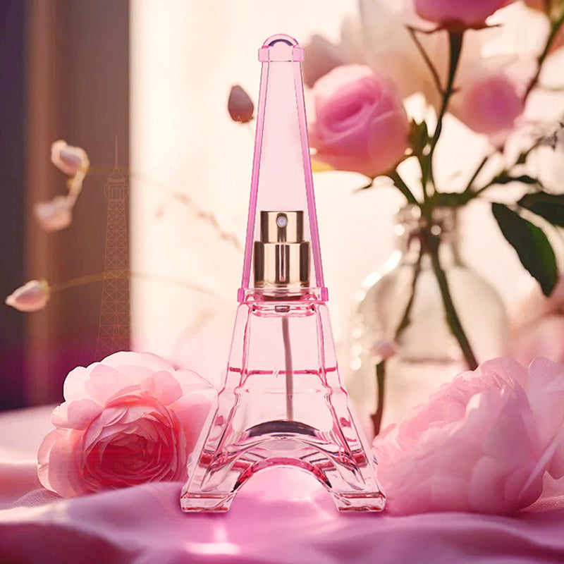 A Trip To Paris Women's Perfume bottle on a marble vanity