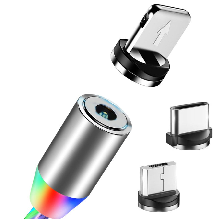 Compatible with Apple, Flowing Ligh Magnetic Streamer Data Line Cable for Iphone Android TypeC