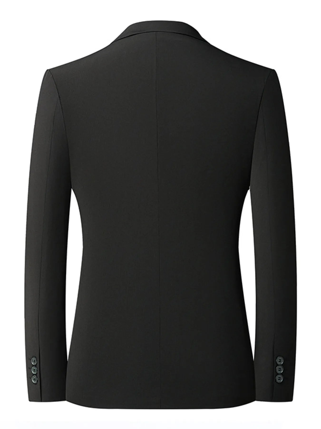 Men's button up long sleeve blazer back view