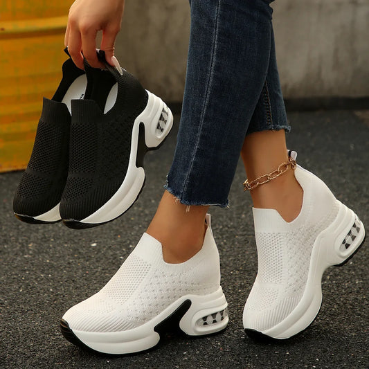 Breathable Mesh Platform Sneakers front view