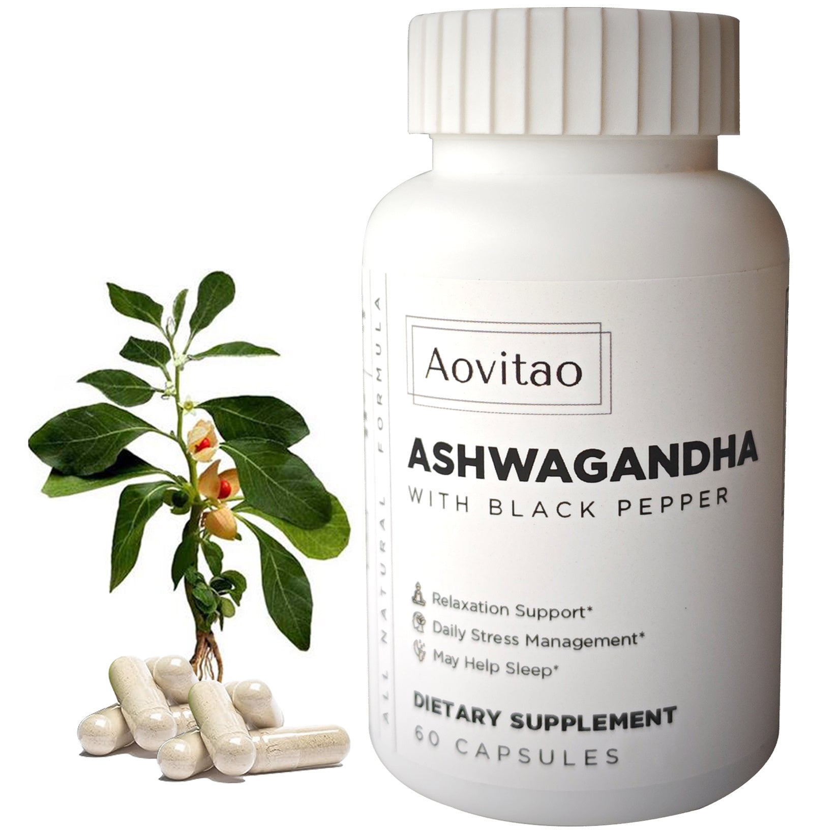 Vegan Ashwagandha Supplements Vegan Stress Relief natural capsules