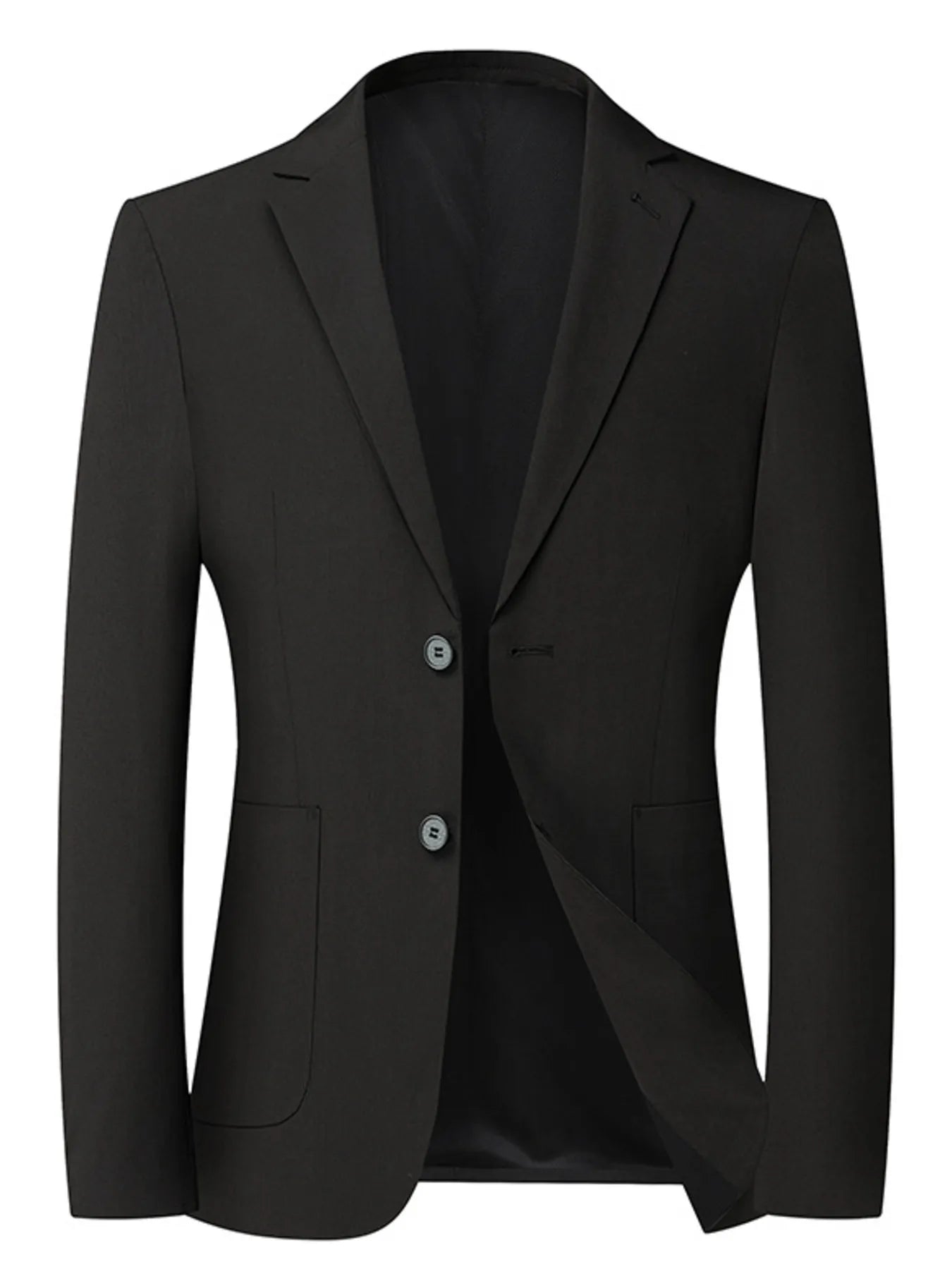 Men's button up long sleeve blazer collar close-up