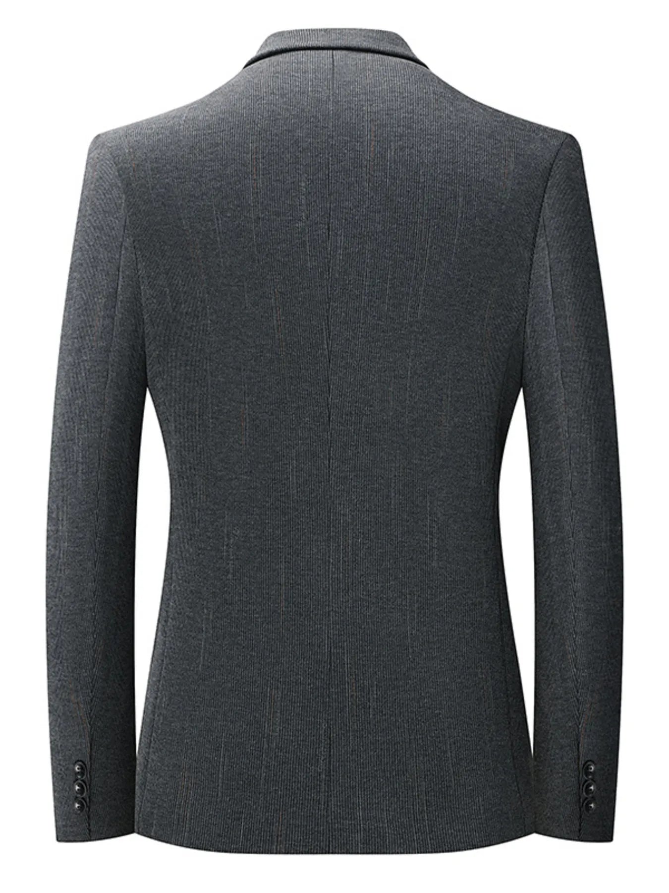 Men's lapel collar long sleeve blazer back view