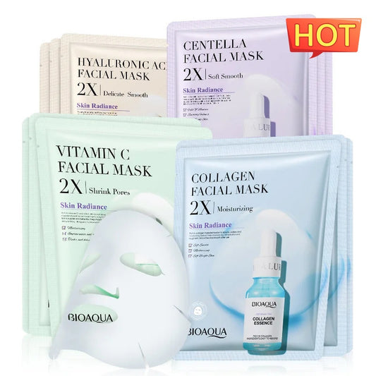 collagen-face-mask tube with fresh ingredients beside it