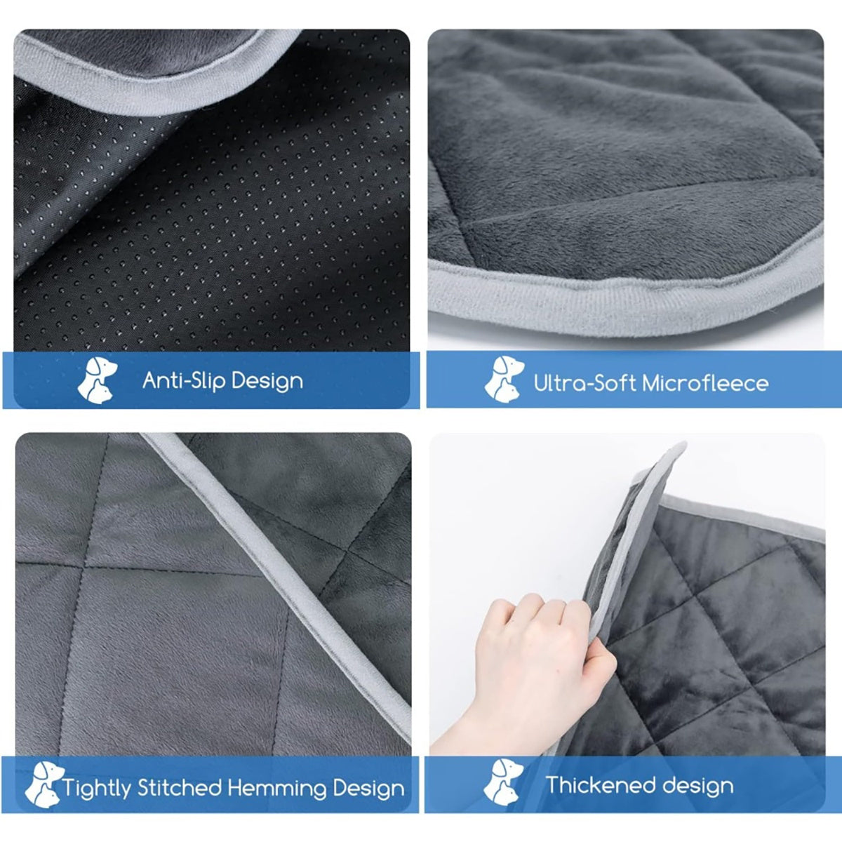 Dog Cat Bed, Cat Dog Non-Slip Mat, Extra Warm Thermal Pet Pad  Self-Heating Cat Mat