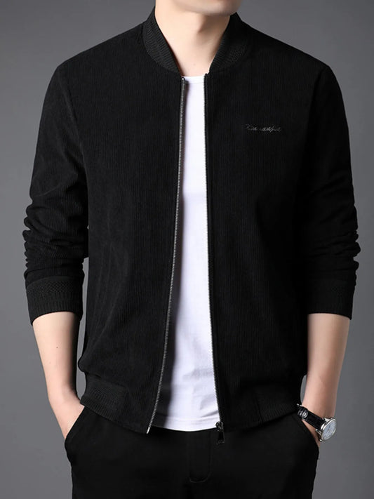 Men's zip up long sleeve jacket front view