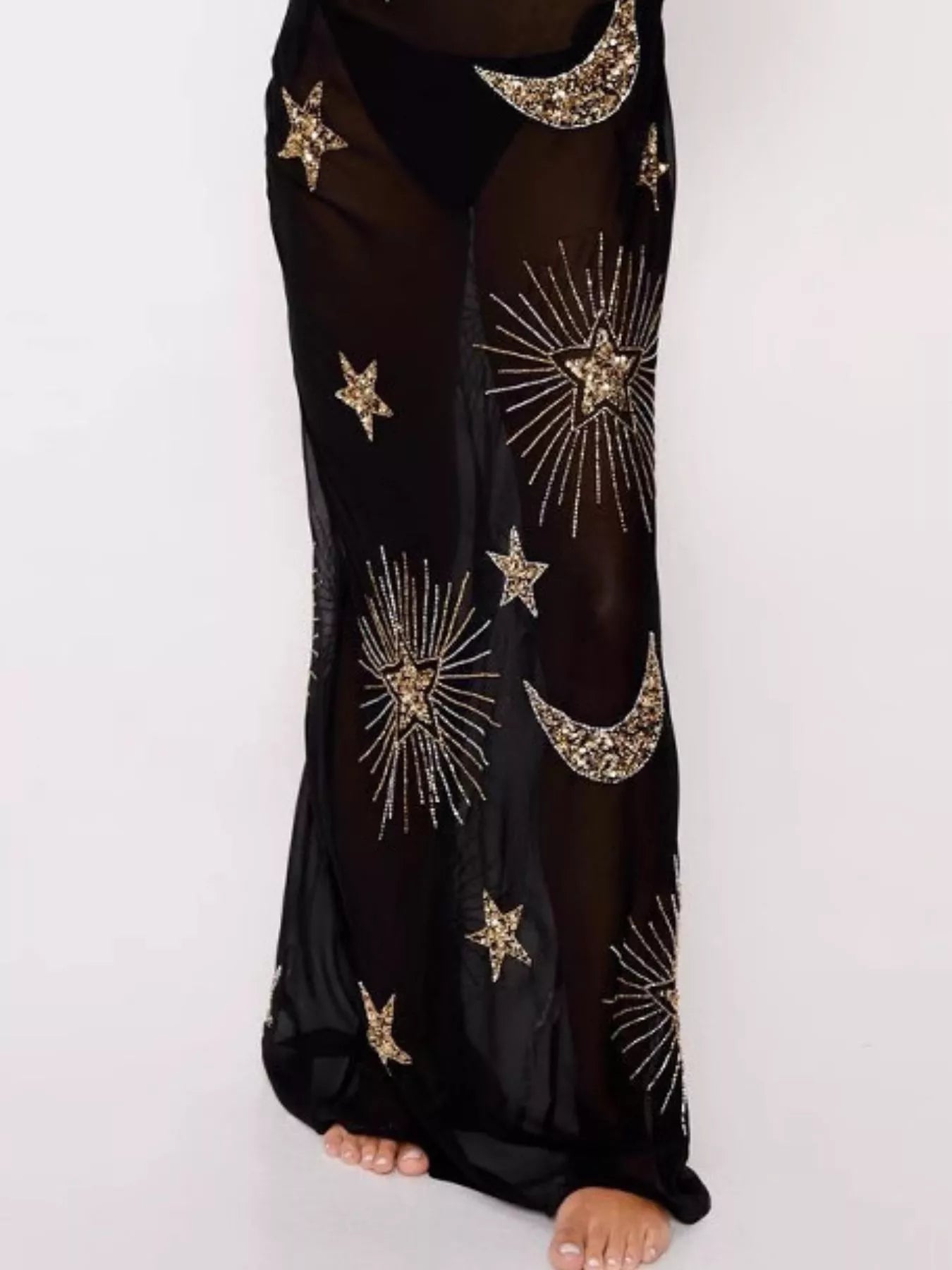 Cowl neck maxi cami dress back view