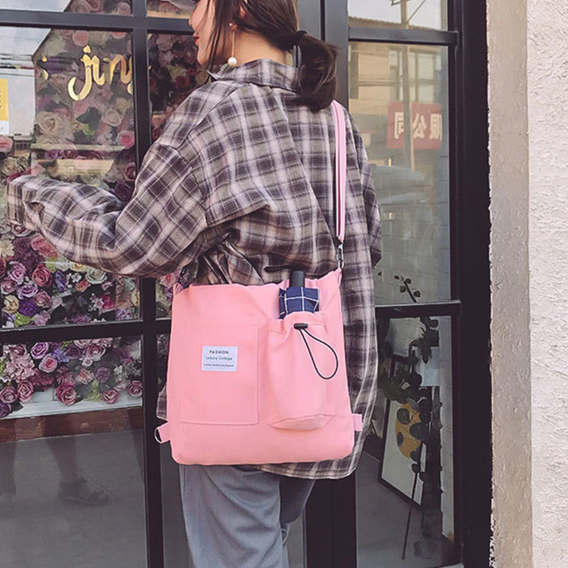 Harajuku Canvas Bags Students Handbag With Pockets