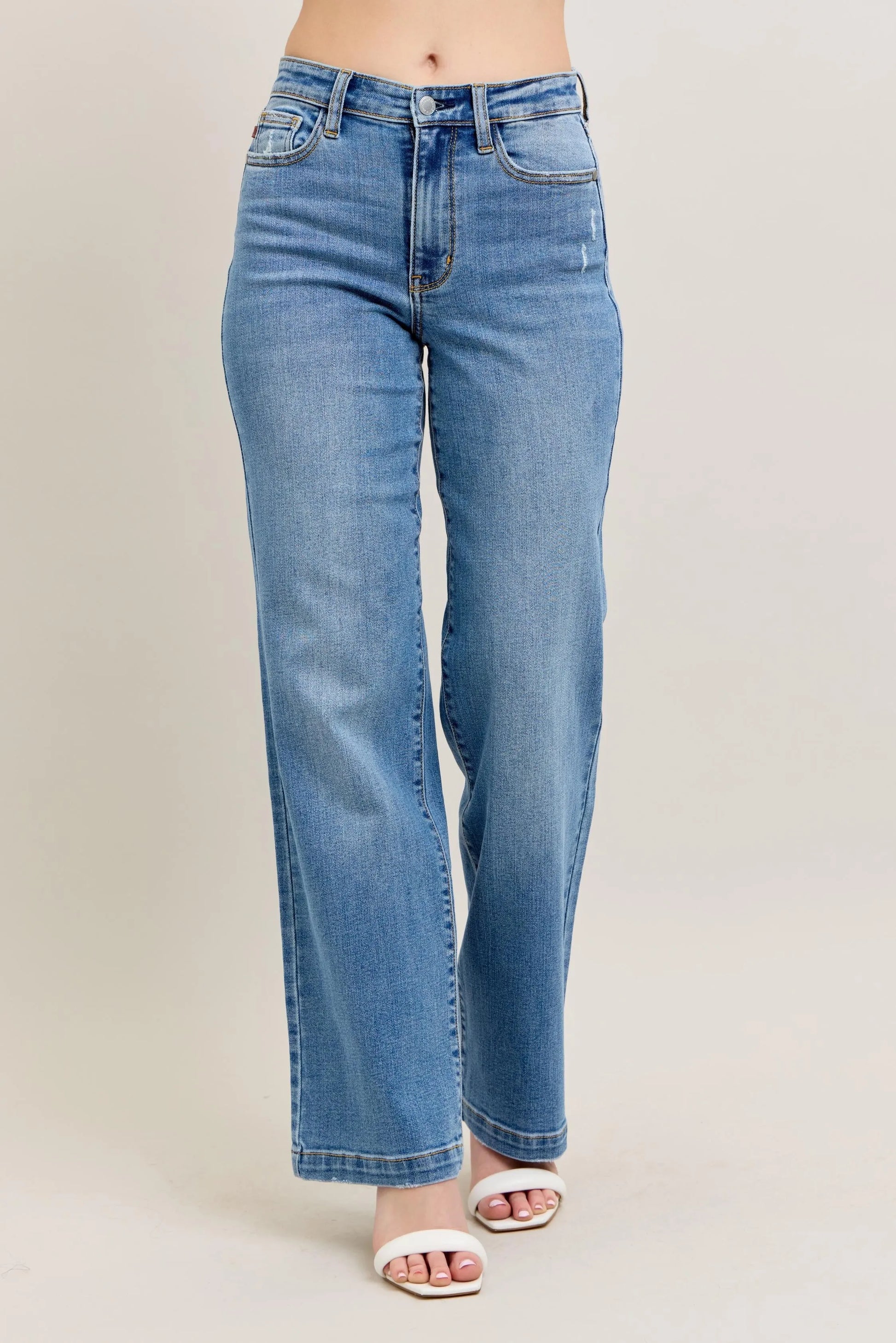 Judy Blue full size high waist straight jeans plus size casual outfit look
