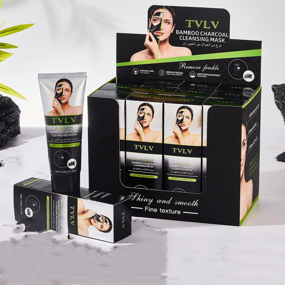 Bamboo Charcoal Cleaning Facial Mask in black jar packaging
