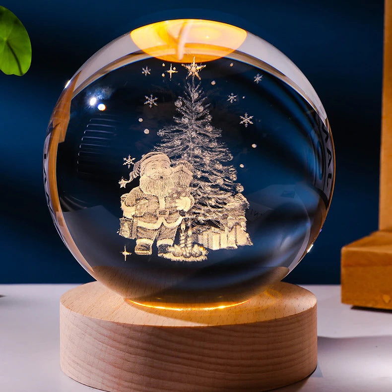 Luminous Starry Sky And Planets Moon Crystal Ball Small Night Lamp Projection Ambience Light Creative Gift New Strange Gift